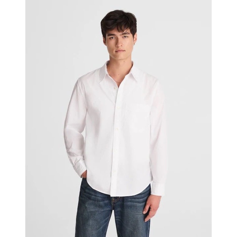 Madewell Men's White Cotton Poplin‎ Button-Up Shirt Long Sleeve NW973 XS NEW